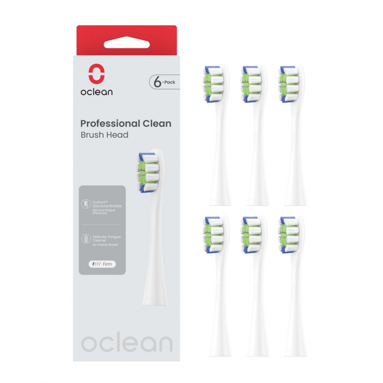 Oclean Borsthuvud Professional Clean 6-Pack Vit Oclean Borsthuvud Professional Clean 6-Pack Vit