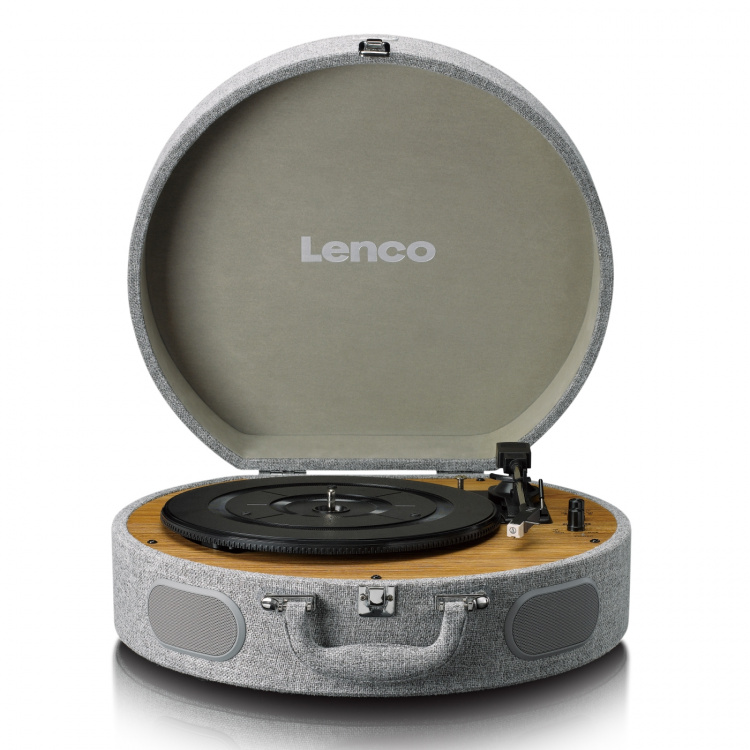 Lenco Houten retro platenspeler met ingebouwde speakers, Bluetooth® en AT3600L cassette Grijs