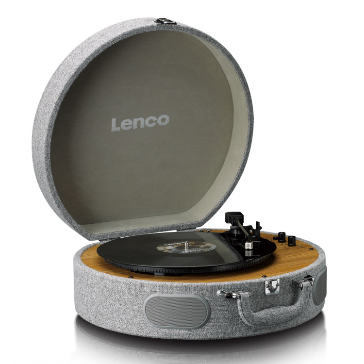 Lenco Houten retro platenspeler met ingebouwde speakers, Bluetooth® en AT3600L cassette Grijs