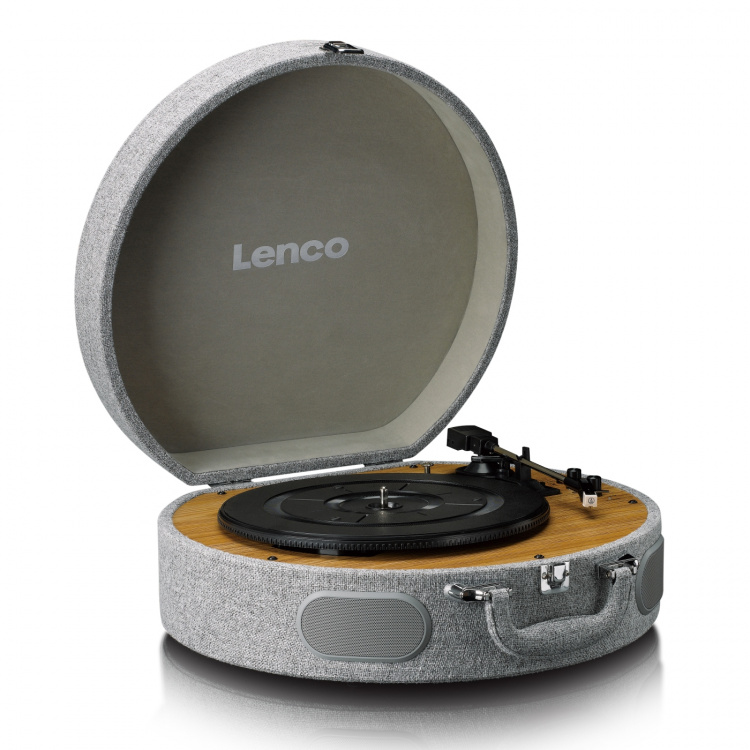 Lenco Houten retro platenspeler met ingebouwde speakers, Bluetooth® en AT3600L cassette Grijs