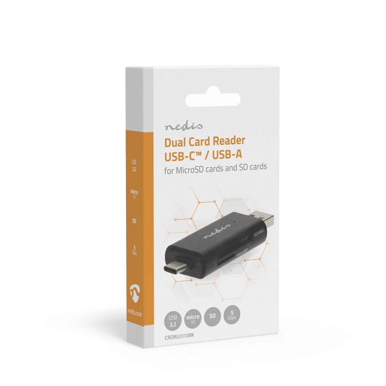 Nedis Kaartlezer | microSD (TF) / microSDHC (TF) / microSDXC (TF) / SD / SDHC / SDXC | USB 3.2 Gen1