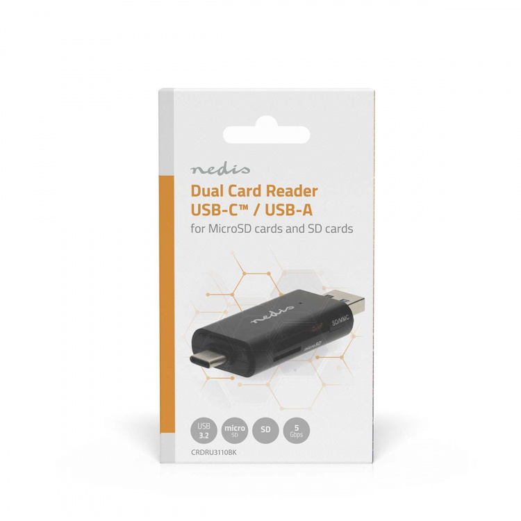 Nedis Kaartlezer | microSD (TF) / microSDHC (TF) / microSDXC (TF) / SD / SDHC / SDXC | USB 3.2 Gen1