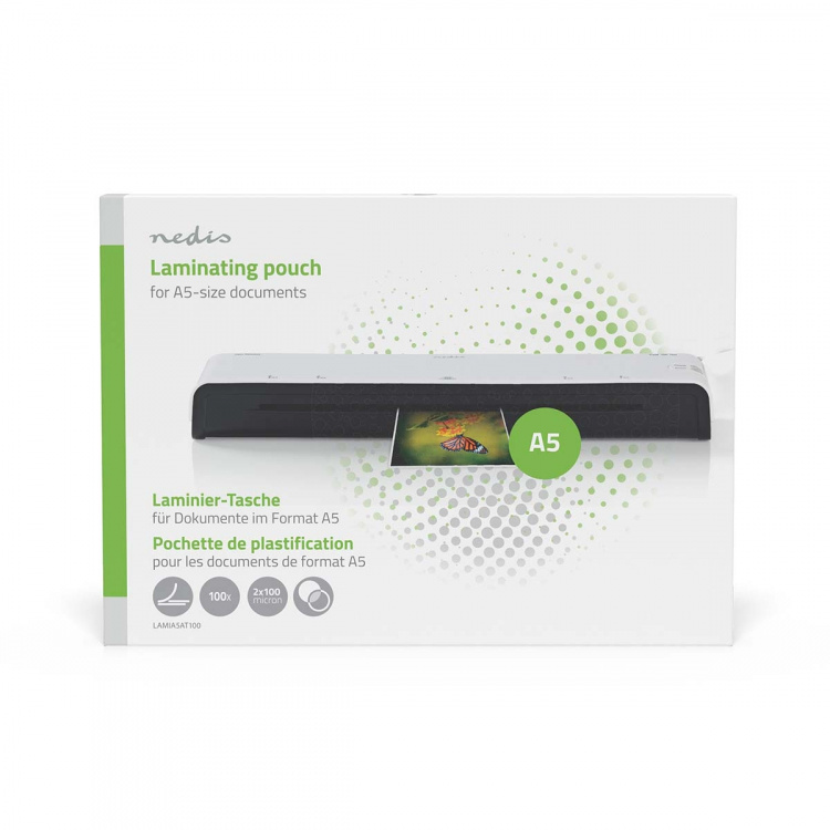 Nedis Lamineerhoes | A5 | Dikte: 100 µm | Verpakt per: 100 Stuks | PET | Transparant