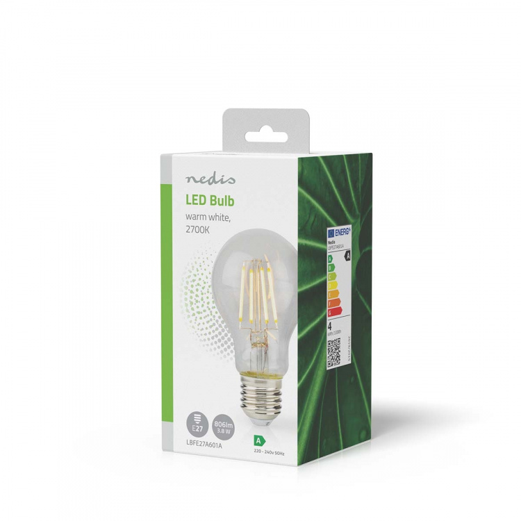 Nedis LED-Filamentlamp E27 | A60 | 3.8 W | 806 lm | 2700 K | Warm Wit | Retrostijl | 1 Stuks