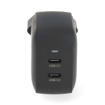 Nedis Oplader | 35 W | GaN | PD3.0 | Snellaad functie | 1.75 / 2.33 / 2.92 / 3.0 A | Outputs: 2 | 2x USB-C™ | Automatische Voltage Selectie | Zwart Nedis Oplader | 35 W | GaN | PD3.0 | Snellaad functie | 1.75 / 2.33 / 2.92 / 3.0 A | Outputs: 2 | 2x USB-C™ | Automatische Voltage Selectie | Zwart