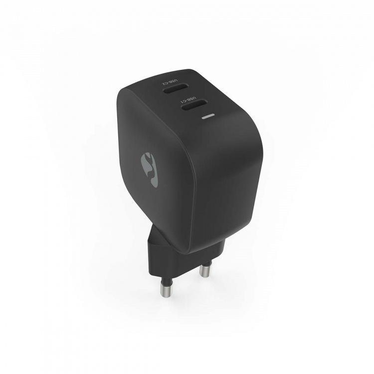 Nedis Oplader | 35 W | GaN | PD3.0 | Snellaad functie | 1.75 / 2.33 / 2.92 / 3.0 A | Outputs: 2 | 2x USB-C™ | Automatische Voltage Selectie | Zwart Nedis Oplader | 35 W | GaN | PD3.0 | Snellaad functie | 1.75 / 2.33 / 2.92 / 3.0 A | Outputs: 2 | 2x USB-C™ | Automatische Voltage Selectie | Zwart