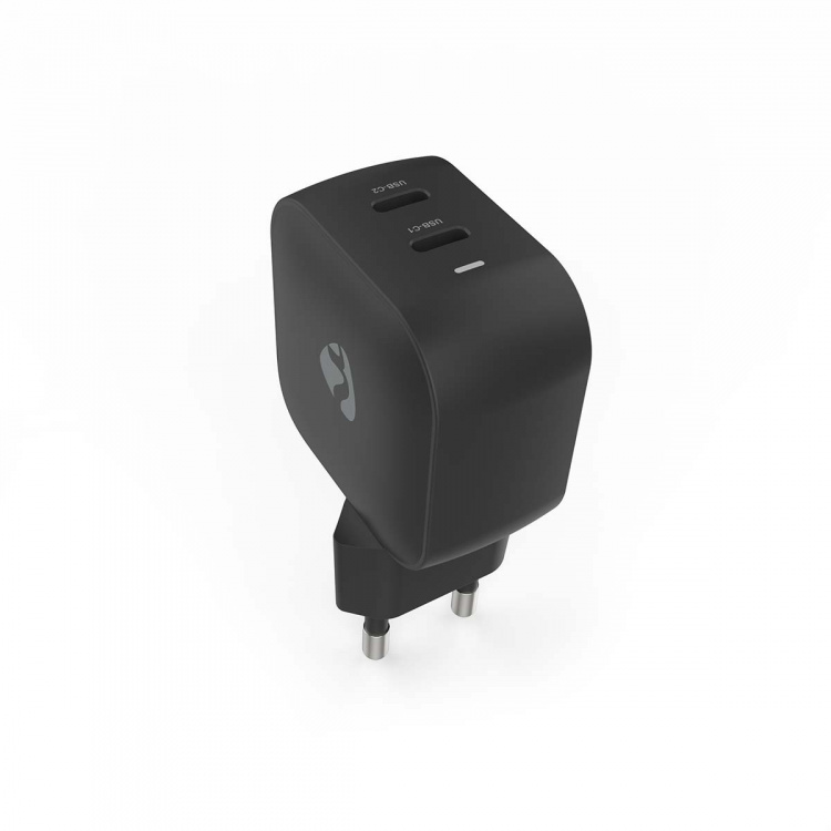 Nedis Oplader | 45 W | GaN | PD3.0 | Snellaad functie | 2.25 / 3.0 A | Outputs: 2 | 2x USB-C™ | Automatische Voltage Selectie | Zwart Nedis Oplader | 45 W | GaN | PD3.0 | Snellaad functie | 2.25 / 3.0 A | Outputs: 2 | 2x USB-C™ | Automatische Voltage Selectie | Zwart