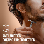 King C. Gillette Dubbeleggad Säkerhetshyvel + 5st rakblad King C. Gillette Dubbeleggad Säkerhetshyvel + 5st rakblad