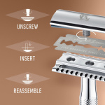 King C. Gillette Dubbeleggad Säkerhetshyvel + 5st rakblad King C. Gillette Dubbeleggad Säkerhetshyvel + 5st rakblad