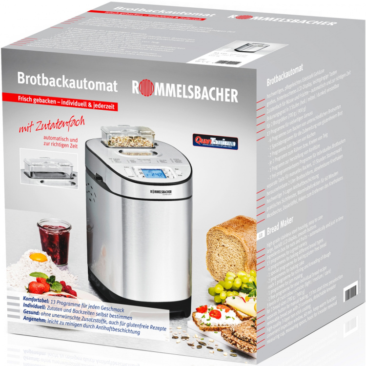 Rommelsbacher Bakmaskin BA 550 13 Bakprogram Gluten Free