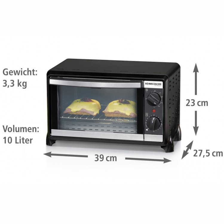 Rommelsbacher Miniugn 10l BG 950 Speedy timer funk. Energi sparande