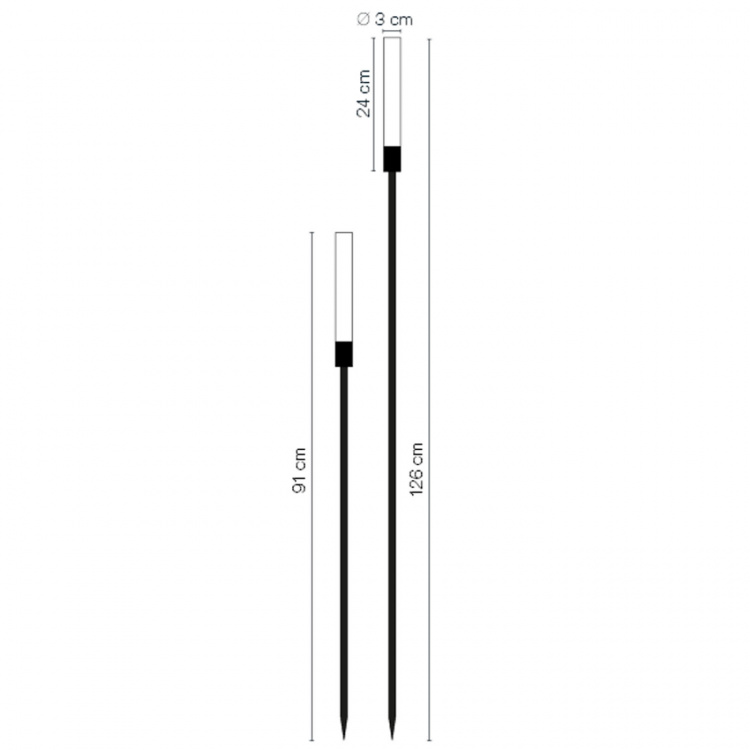 LightsOn Frost Ljuspelare 126 + 91 cm 2-pack Grå