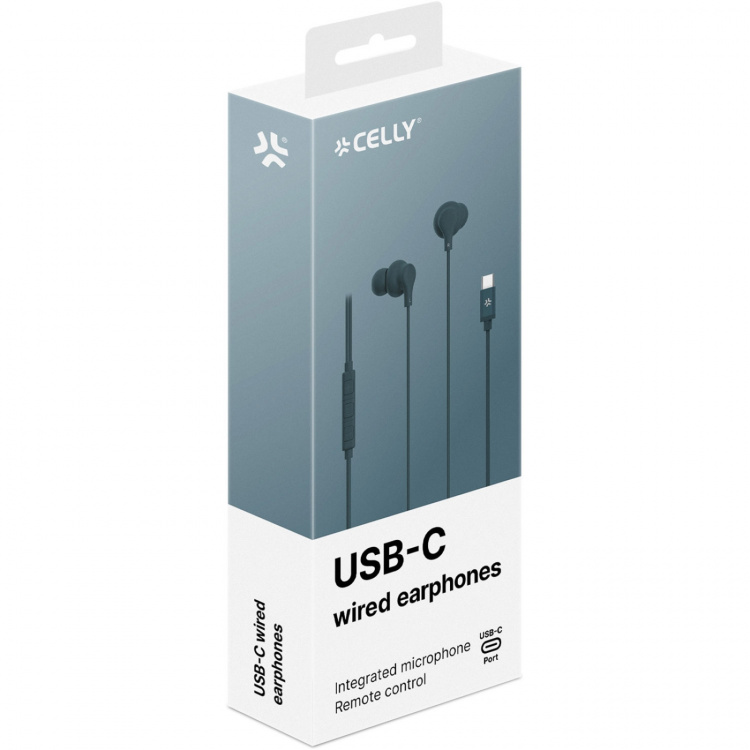 Celly Hörlurar In-Ear Kabel USB-C UP1600 Blågrön