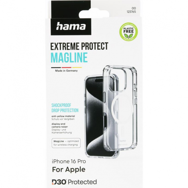 Hama Mobilskal Extreme Protect iPhone 16 Pro MagFodral Transparent