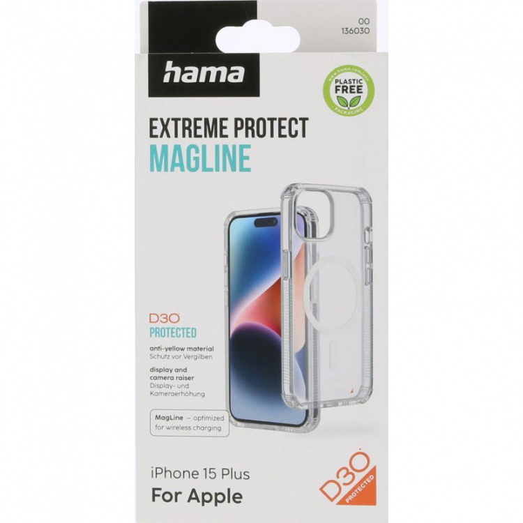 Hama Mobilskal Extreme Protect iPhone 15 Plus MagFodral Transparent