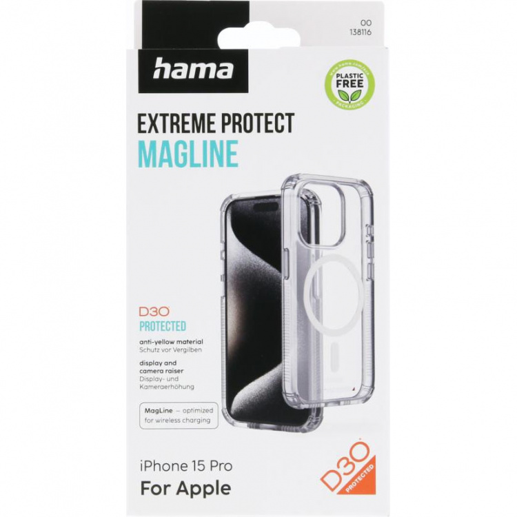 Hama Mobilskal Extreme Protect iPhone 15 Pro MagCase Transparent