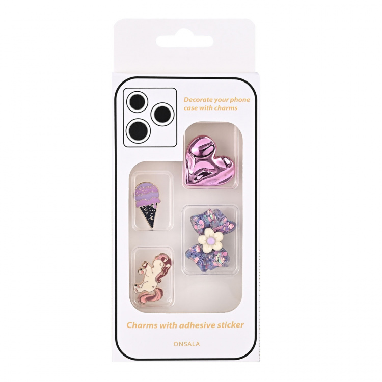 Onsala Charms Pimp Your Phone Metall och Plast 4-Pack Onsala Charms Pimp Your Phone Metall och Plast 4-Pack