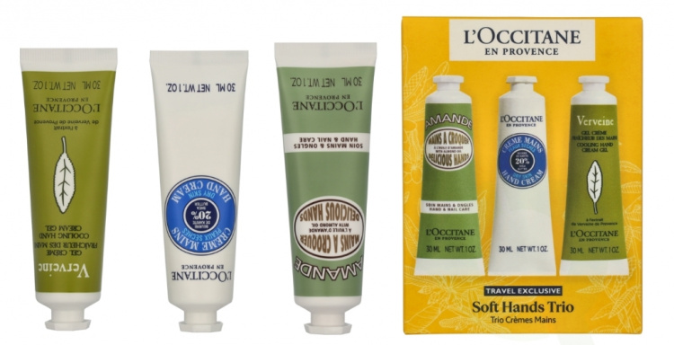 L\'Occitane Soft Hands Trio Set 90 ml Almond Delicious 30ml / Shea Butter 30ml / Verveine Cooling 30ml