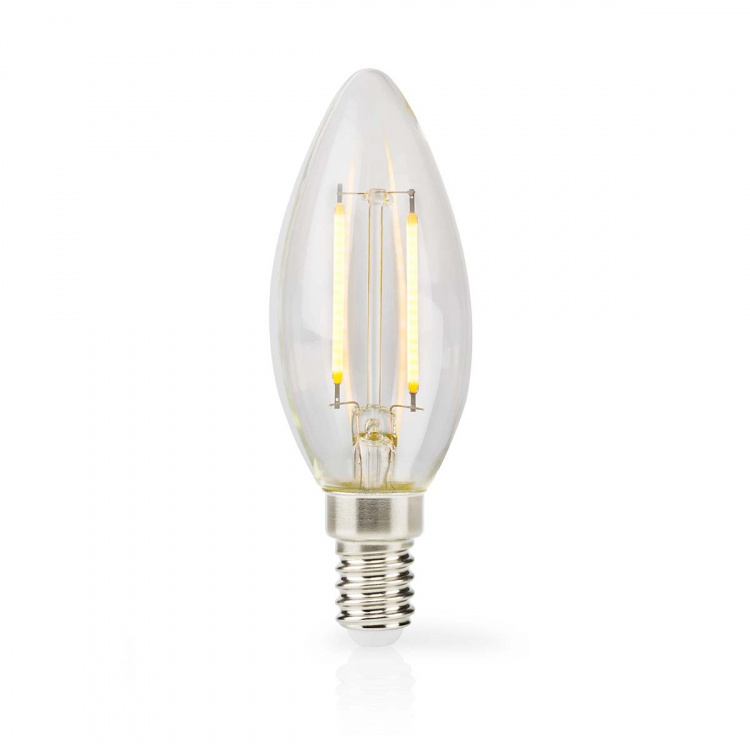 Nedis LED-Filamentlamp E14 | Kaars | 2.2 W | 470 lm | 2700 K | Warm Wit | Retrostijl | 1 Stuks | Doorzichtig