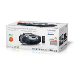 Lenco Draagbare Boombox met DAB+/FM-radio, Bluetooth®, CD, cassetterecorder en USB-speler Zilver