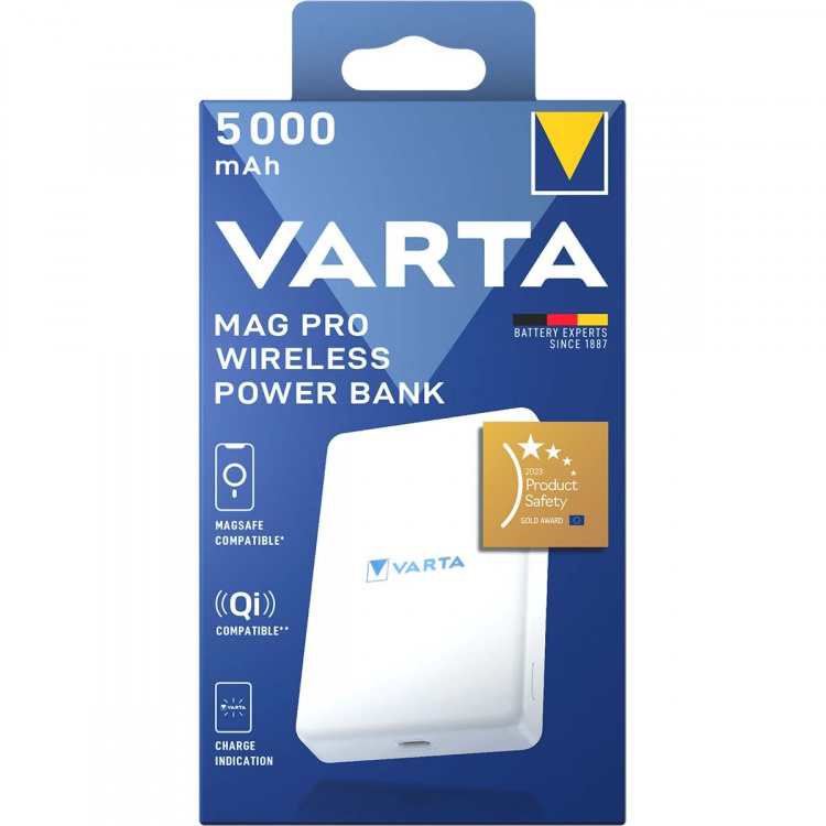Varta Mag Pro Draadloze Power Bank 5.000mAh - Editie Wit