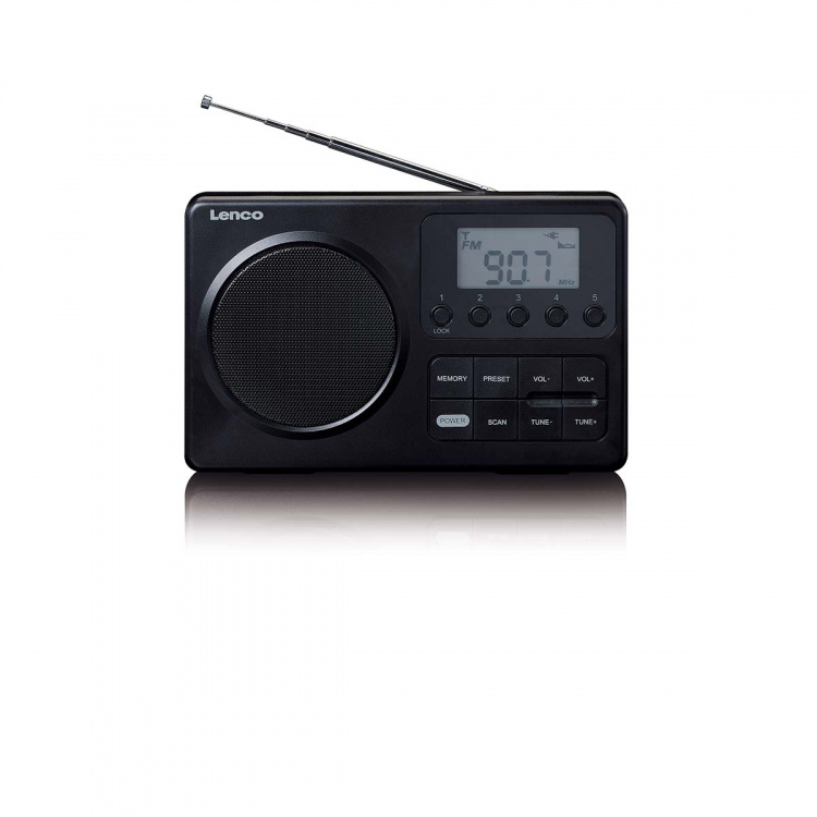 Lenco MPR-035BK Compacte Draagbare FM Radio met LCD Scherm Zwart