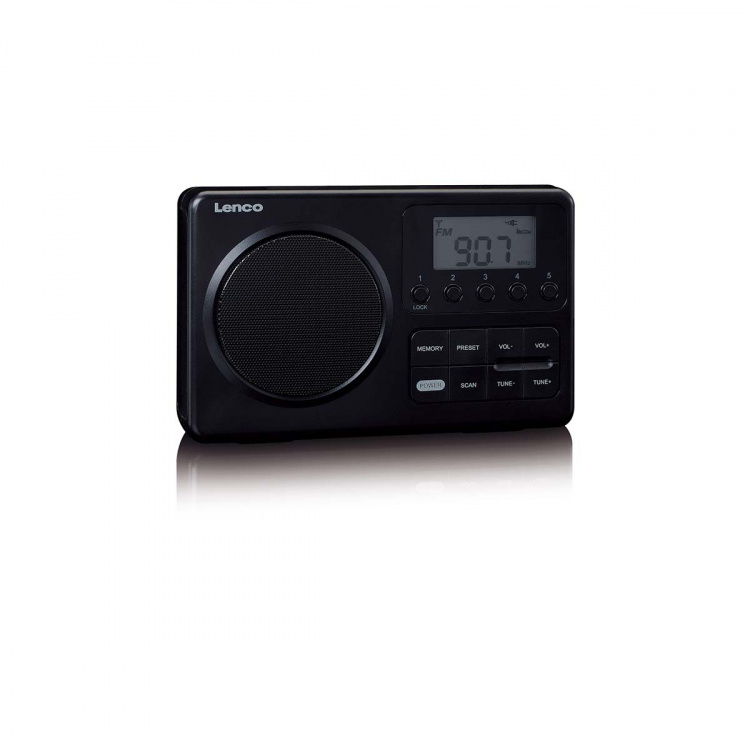 Lenco MPR-035BK Compacte Draagbare FM Radio met LCD Scherm Zwart