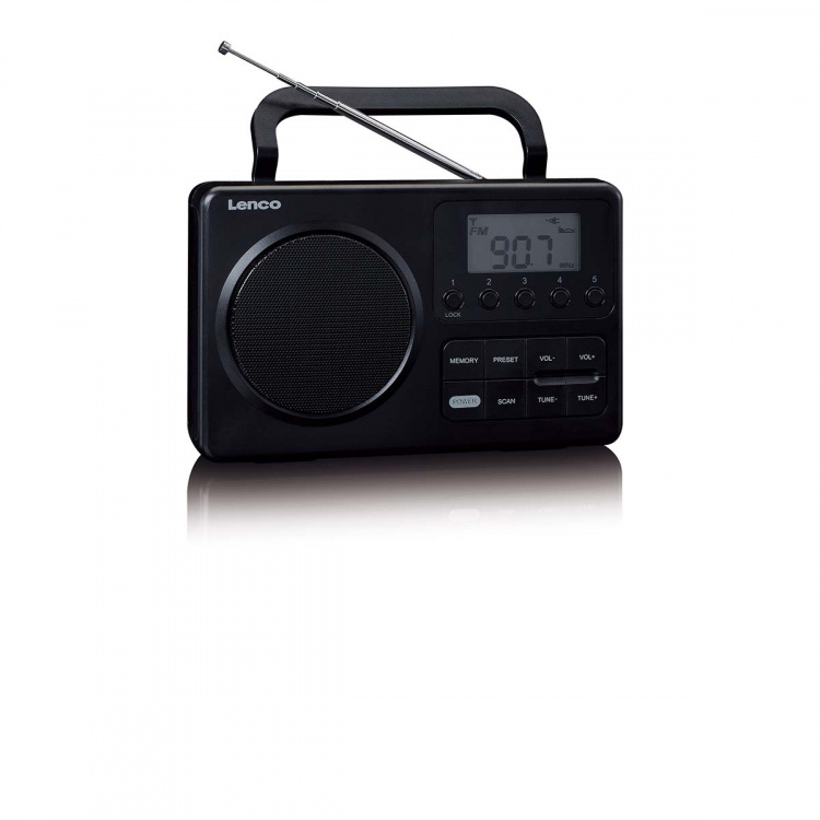 Lenco MPR-035BK Compacte Draagbare FM Radio met LCD Scherm Zwart