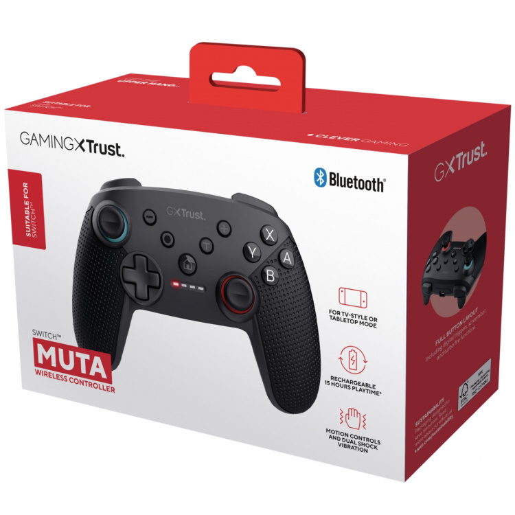 Trust GXT 1246 Muta Trådlös handkontroll Nintendo Switch/Switch 2 Svart