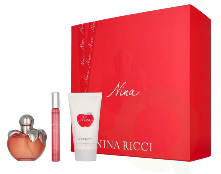 Nina Ricci Nina Giftset 165 ml Edt Spray 80ml/Body Lotion 75ml/Edt Rollerball 10ml