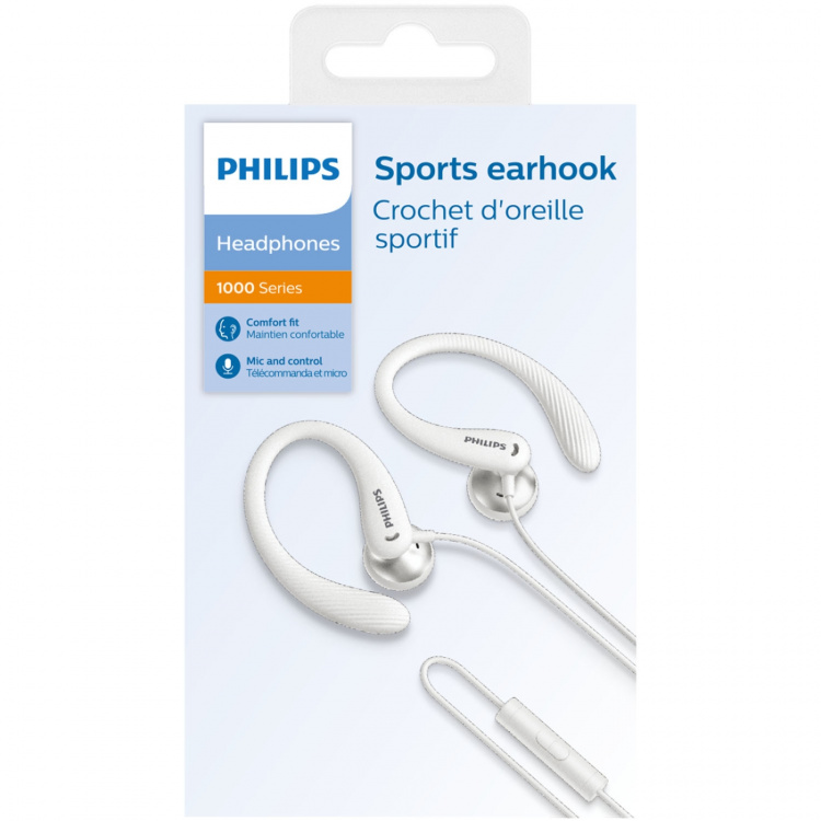 Philips Hörlurar In-Ear Sport IPX2 Kabel Vit Philips Hörlurar In-Ear Sport IPX2 Kabel Vit