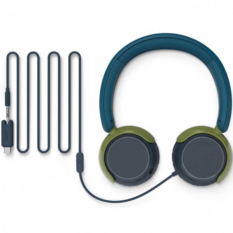 Philips Hörlurar On-Ear Barn Volymbegränsning 85dB Kabel Blågrön kristall Philips Hörlurar On-Ear Barn Volymbegränsning 85dB Kabel Blågrön kristall