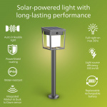 Philips Blaise Piedestal Solcell LED 250/20lm Svart