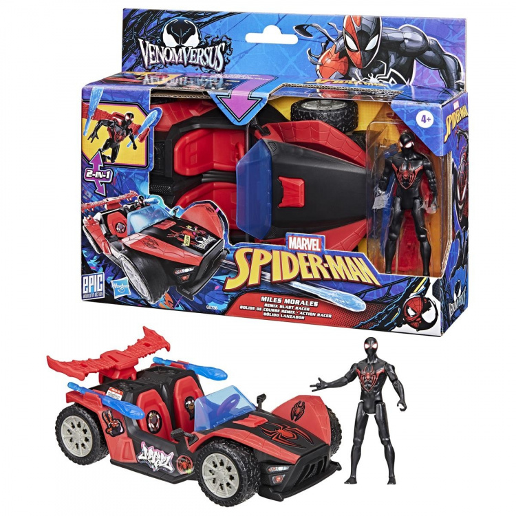 Marvel Spider-Man 4 Inch Venomversus Miles Remix Blast Racer