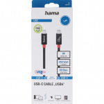 Hama Kabel USB-C USB 4.0 Gen4 80 Gbit/S 240W 1.0M Svart