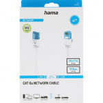 Hama Nätverkskabel Cat6A 10Gbit/S U/Utp Platt Vit 15m