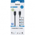 Hama Kabel USB-C Thunderbolt 5 80 Gbit/S Ultra-Hd 8K 1.0M Svart