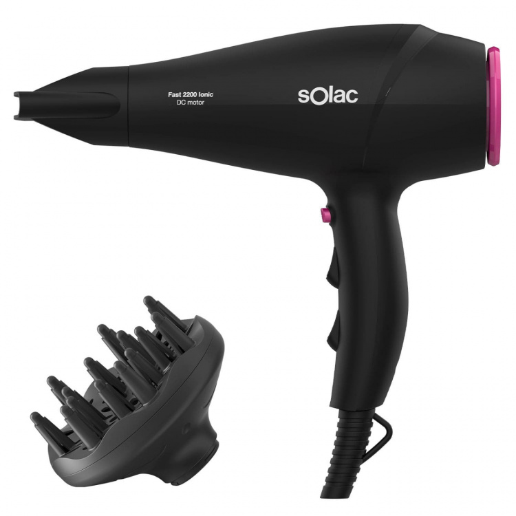 SOLAC Hårtork Snabb 2200 Ionic Svart SOLAC Hårtork Snabb 2200 Ionic Svart