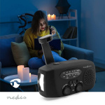 Nedis Noodradio | Tafelmodel | AM / FM | Powerbank-functie | Accu gevoed / Handslinger / USB Gevoed | Zwart Nedis Noodradio | Tafelmodel | AM / FM | Powerbank-functie | Accu gevoed / Handslinger / USB Gevoed | Zwart