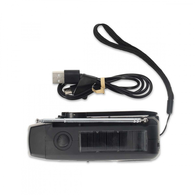 Nedis Noodradio | Tafelmodel | AM / FM | Powerbank-functie | Accu gevoed / Handslinger / USB Gevoed | Zwart Nedis Noodradio | Tafelmodel | AM / FM | Powerbank-functie | Accu gevoed / Handslinger / USB Gevoed | Zwart