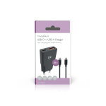 Nedis Oplader | 20 W | GaN | PD3.0 | Snellaad functie | 1.5 / 2.0 / 2.22 / 3.0 A | Outputs: 2 | USB-A / USB-C™ | USB Type-C™ (Los) Kabel | 1.50 m | Automatische Voltage Selectie | Zwart Nedis Oplader | 20 W | GaN | PD3.0 | Snellaad functie | 1.5 / 2.0 / 2.22 / 3.0 A | Outputs: 2 | USB-A / USB-C™ | USB Type-C™ (Los) Kabel | 1.50 m | Automatische Voltage Selectie | Zwart
