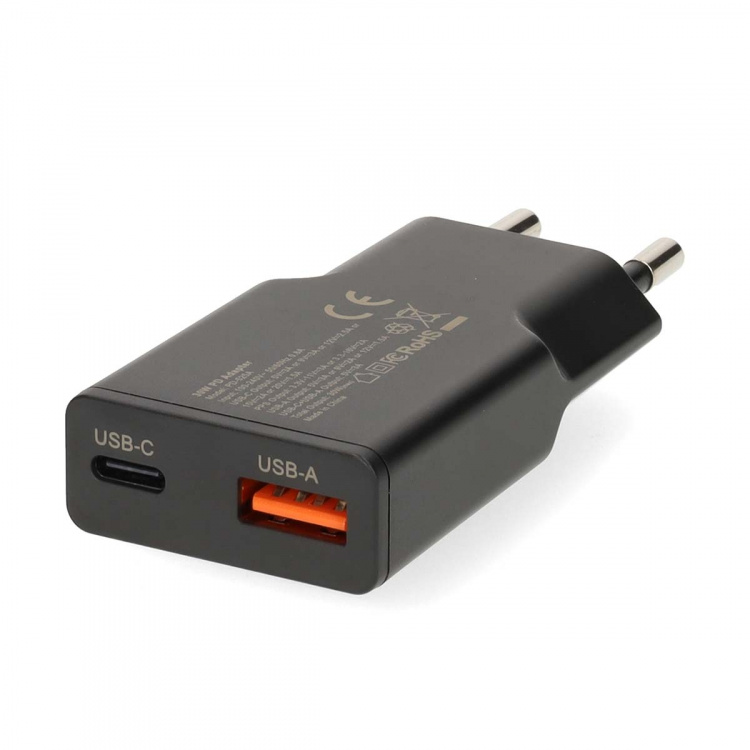 Nedis Oplader | 30 W | GaN | PD3.0 30W | Snellaad functie | 1.5 / 2.0 / 2.5 / 3.0 A | Outputs: 2 | USB-A / USB-C™ | USB Type-C™ (Los) Kabel | 1.50 m | Automatische Voltage Selectie | Zwart Nedis Oplader | 30 W | GaN | PD3.0 30W | Snellaad functie | 1.5 / 2.0 / 2.5 / 3.0 A | Outputs: 2 | USB-A / USB-C™ | USB Type-C™ (Los) Kabel | 1.50 m | Automatische Voltage Selectie | Zwart
