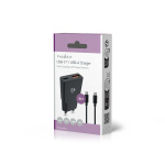 Nedis Oplader | 30 W | GaN | PD3.0 30W | Snellaad functie | 1.5 / 2.0 / 2.5 / 3.0 A | Outputs: 2 | USB-A / USB-C™ | USB Type-C™ (Los) Kabel | 1.50 m | Automatische Voltage Selectie | Zwart Nedis Oplader | 30 W | GaN | PD3.0 30W | Snellaad functie | 1.5 / 2.0 / 2.5 / 3.0 A | Outputs: 2 | USB-A / USB-C™ | USB Type-C™ (Los) Kabel | 1.50 m | Automatische Voltage Selectie | Zwart