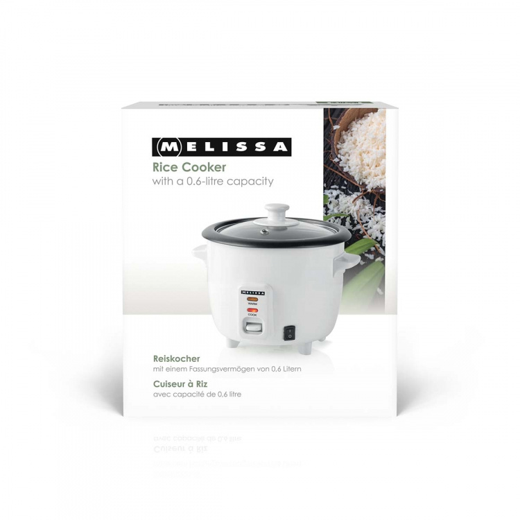 MELISSA Rijstkoker | 0,6 l | 300 W | Anti-aanbaklaag | Uitneembare kom | Stoommandje | Warmhoudfunctie | Automatische uitschakeling | Wit MELISSA Rijstkoker | 0,6 l | 300 W | Anti-aanbaklaag | Uitneembare kom | Stoommandje | Warmhoudfunctie | Automatische uitschakeling | Wit