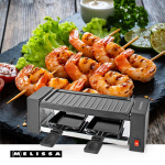 MELISSA Raclette / Gourmetstel | 2 Personen | 400 W | 23 x 10 cm | Anti-aanbaklaag