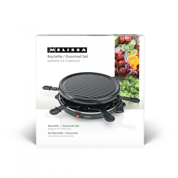 MELISSA Raclette / Gourmetstel | 6 personen | 800 W | Ø 29 cm | Anti-aanbaklaag