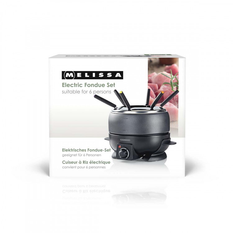 MELISSA Fondueset | 6 personen | 2,3 l | Regelbare temperatuurregeling | 800 W | Handgrepen met koele touch | Antislipvoetjes | Oververhittingsbeveiliging