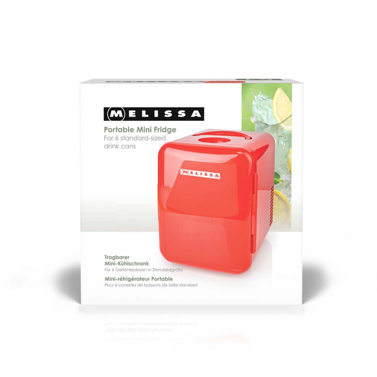 MELISSA Draagbare minikoelkast | 6 blikjes / 4 l inhoud | 100-240 V / 12 V | Verwarmings-/koelfunctie | Draaggreep | Rood MELISSA Draagbare minikoelkast | 6 blikjes / 4 l inhoud | 100-240 V / 12 V | Verwarmings-/koelfunctie | Draaggreep | Rood