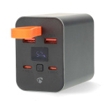 Nedis Powerbank | 30000 mAh | 1.5 / 2.0 / 3.0 / 5.0 A | Outputs: 4 | Output: 2x USB-A / 2x USB-C™ | Inputs: 1x USB-C™ | PD3.0 100W / QC3.0 | Lithium-Polymeer | Display
