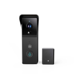 Nedis SmartLife Videodeurbel | Batterij Gevoed | 3MP Full HD 1296p | Cloud Opslag (optioneel) / microSD (niet inbegrepen) | IP44 | Met bewegingssensor | Nachtzicht | Zwart